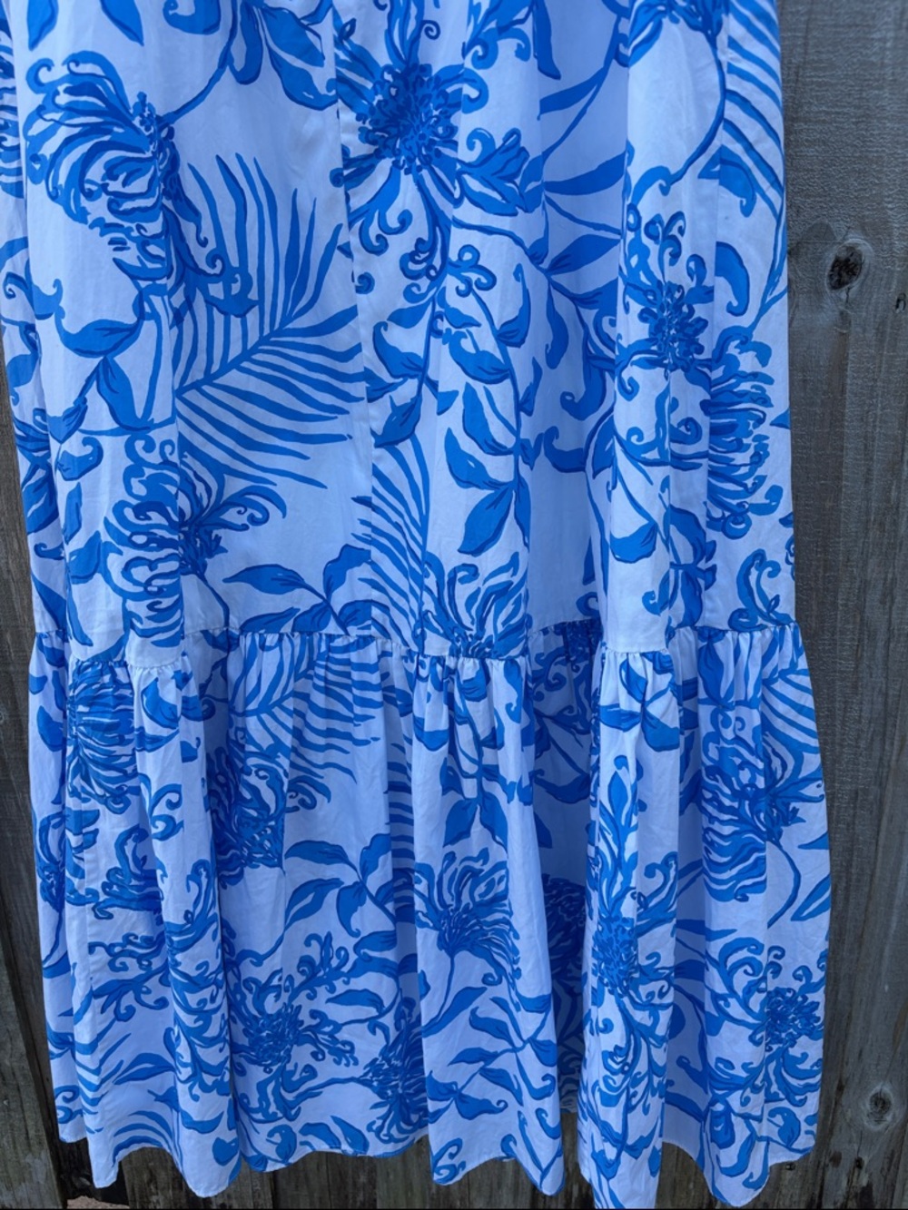 Lilly Pulitzer Blue and White Floral Maxi Dress size 8 - Picture 8 of 12
